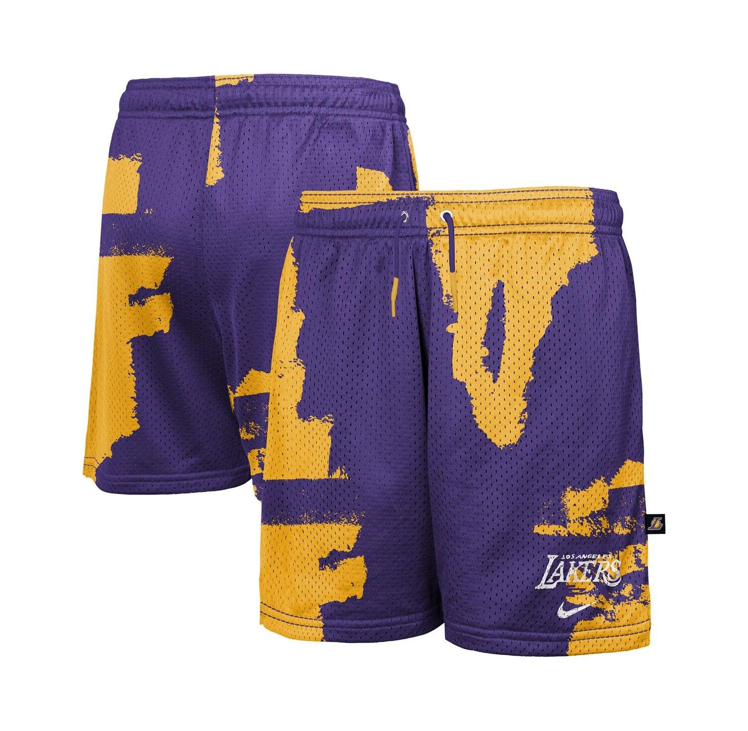 Big Boys and Girls Purple Los Angeles Lakers Courtside Pro Shot Dri-FIT Mesh Practice Shorts