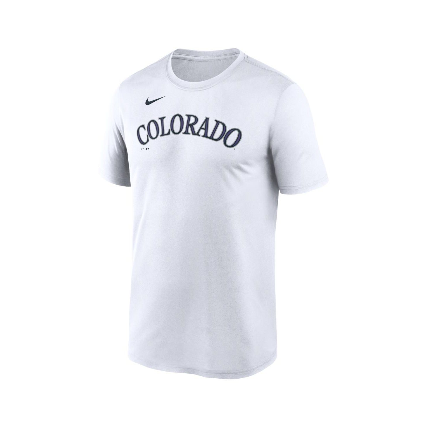 Мужская футболка Nike White Colorado Rockies New Legend Wordmark Dri-FIT — фото 2