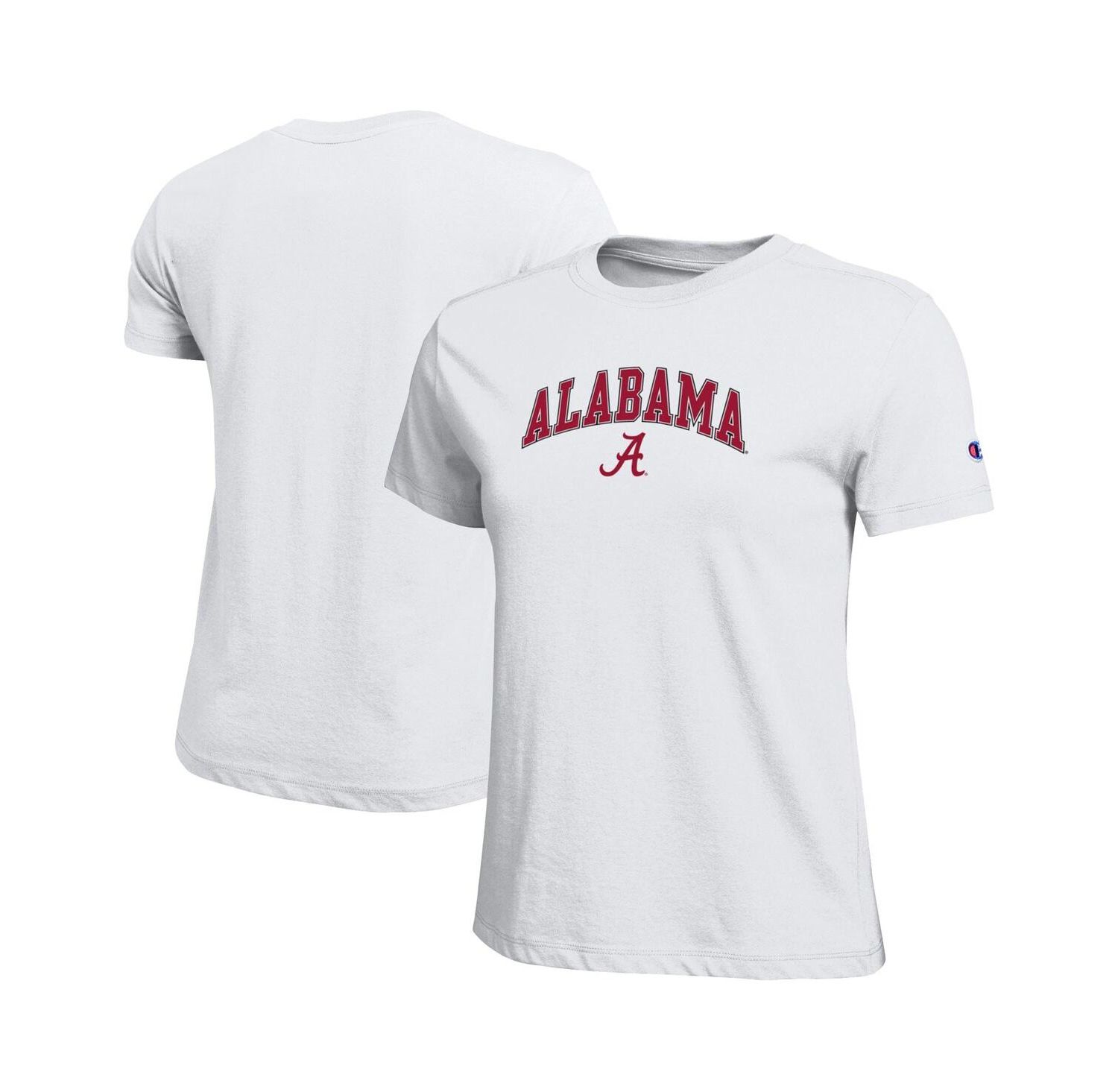 Women's White Alabama Crimson Tide Arched Over Logo T-Shirt