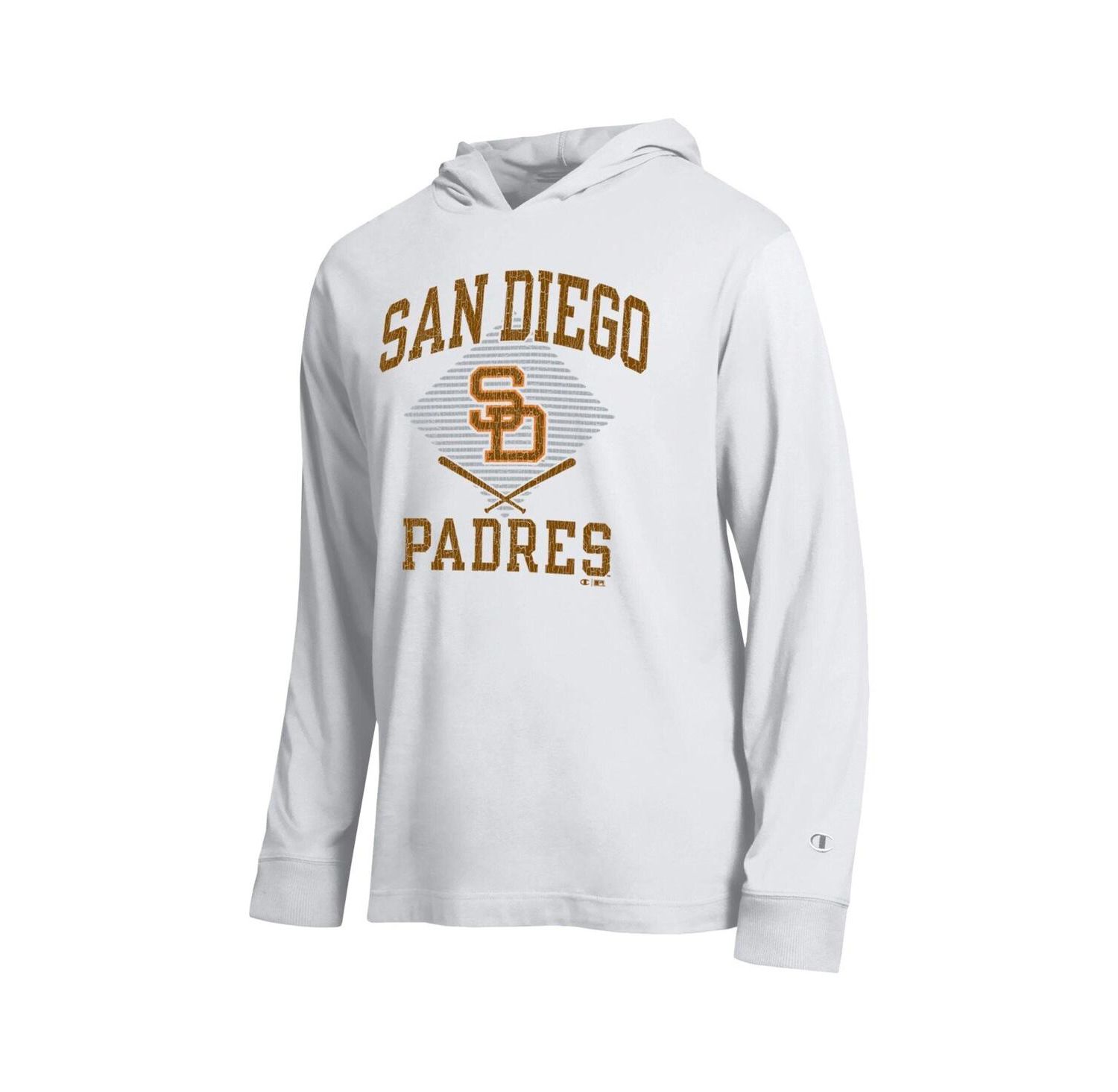 Men's White San Diego Padres Cooperstown Hooded Long-Sleeve T-Shirt