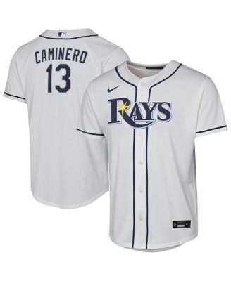 Big Boys and Girls Junior Caminero White Tampa Bay Rays Home Replica Player Jersey