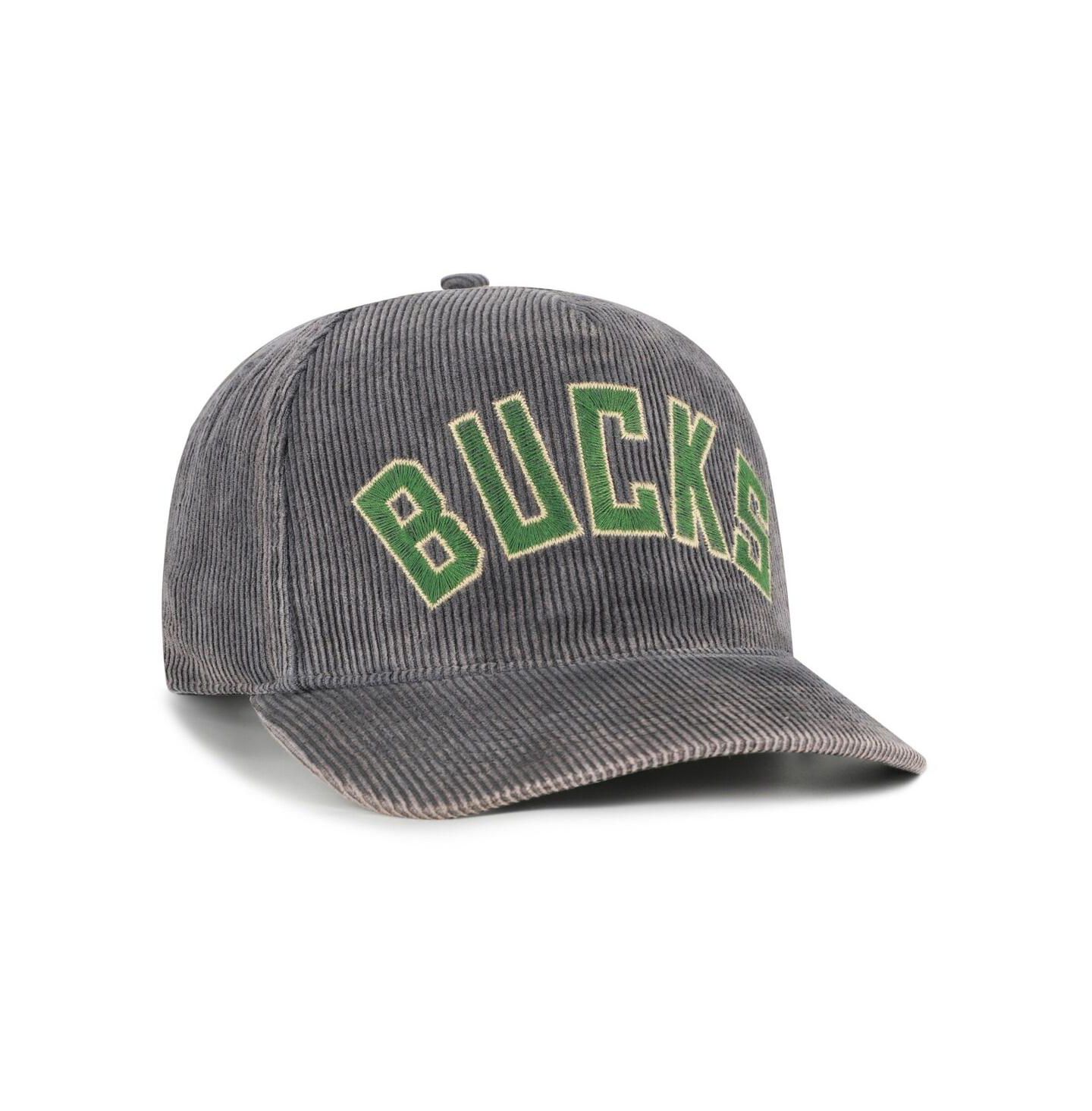 Мужской головной убор '47 Brand Charcoal Milwaukee Bucks Reclaim Snow Wash Corduroy Adjustable Hitch Hat — фото 2