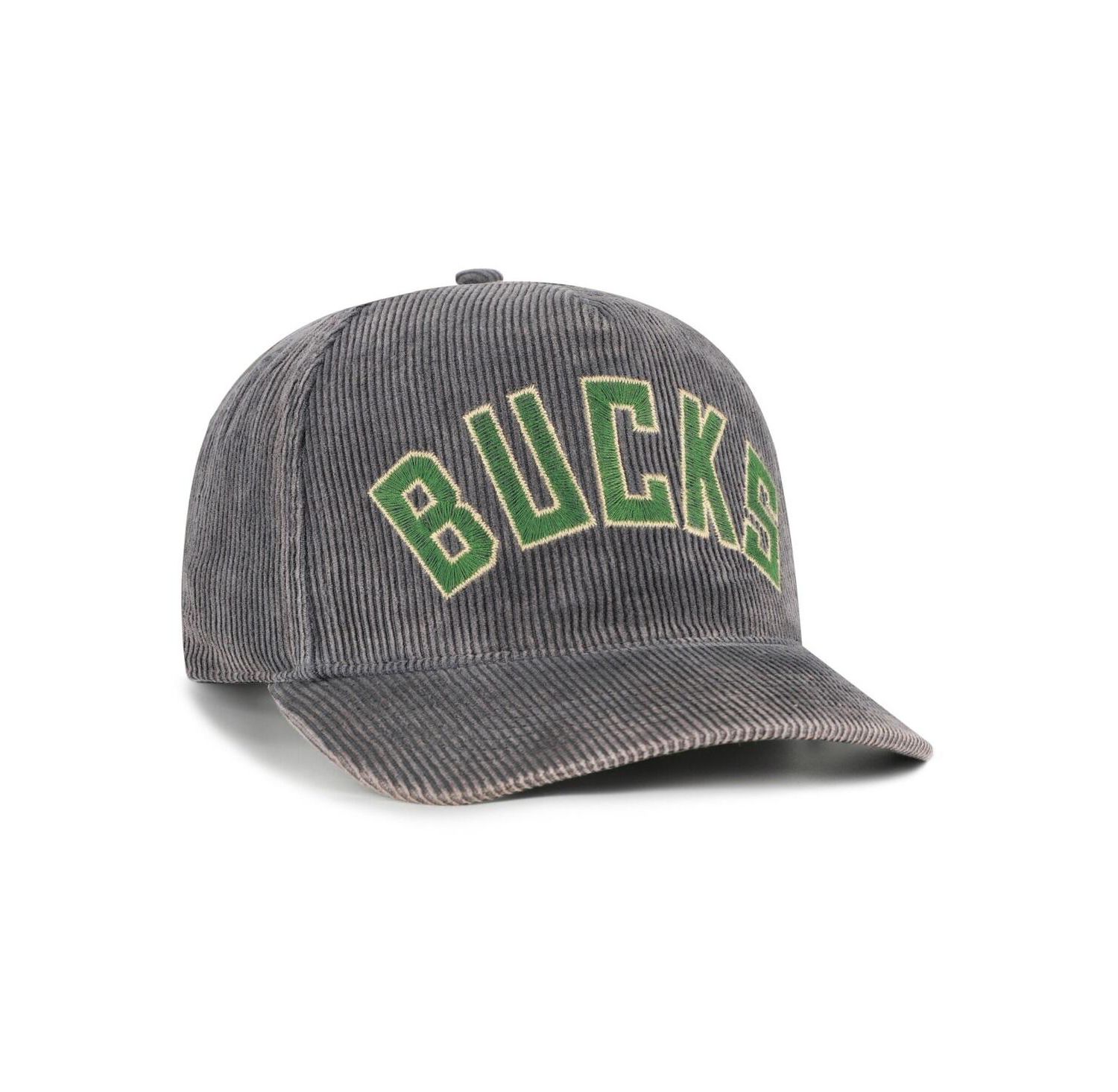 Men's Charcoal Milwaukee Bucks Reclaim Snow Wash Corduroy Adjustable Hitch Hat