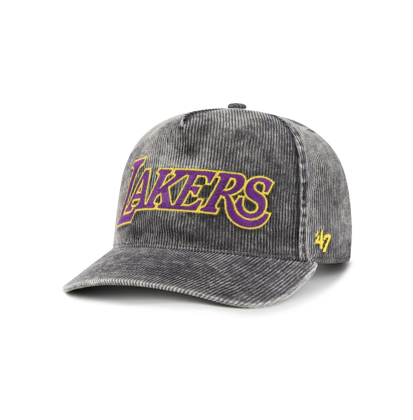 Мужской головной убор '47 Brand Charcoal Los Angeles Lakers Reclaim Snow Wash Corduroy Adjustable Hitch Hat — фото 1