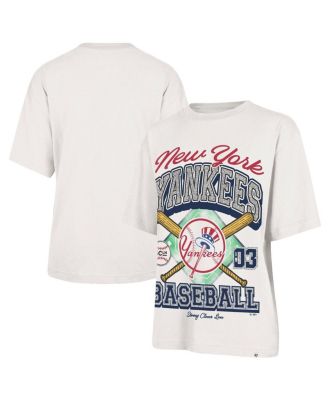 Brand Women's Sand New York Yankees Crossover Base Foundation T-Shirt