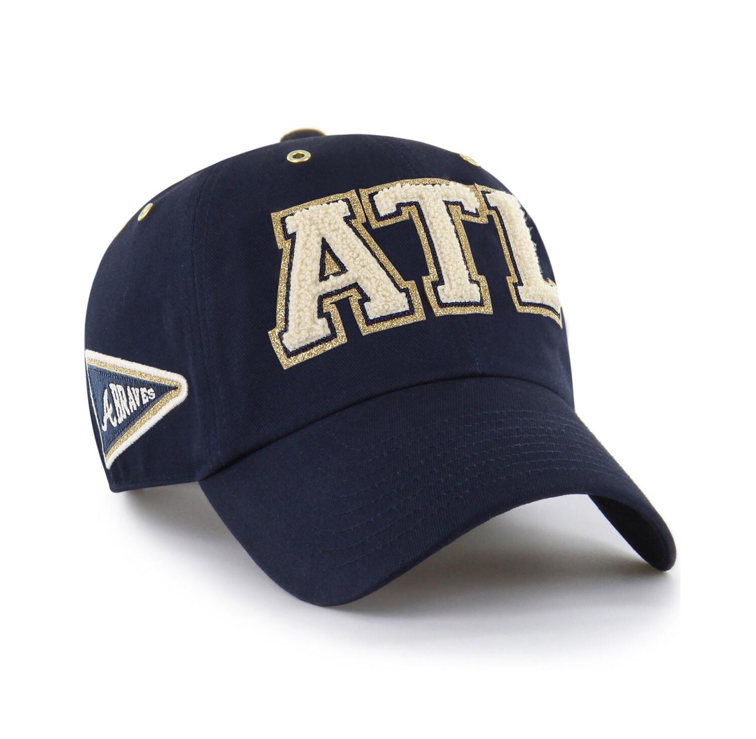 Stoney Clover Lane X Men's Navy Atlanta Braves Acro Charm Clean Up Adjustable Hat