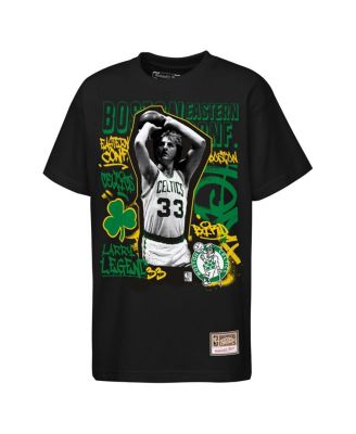 Big Boys and Girls Larry Bird Black Boston Celtics Star Moment T-Shirt