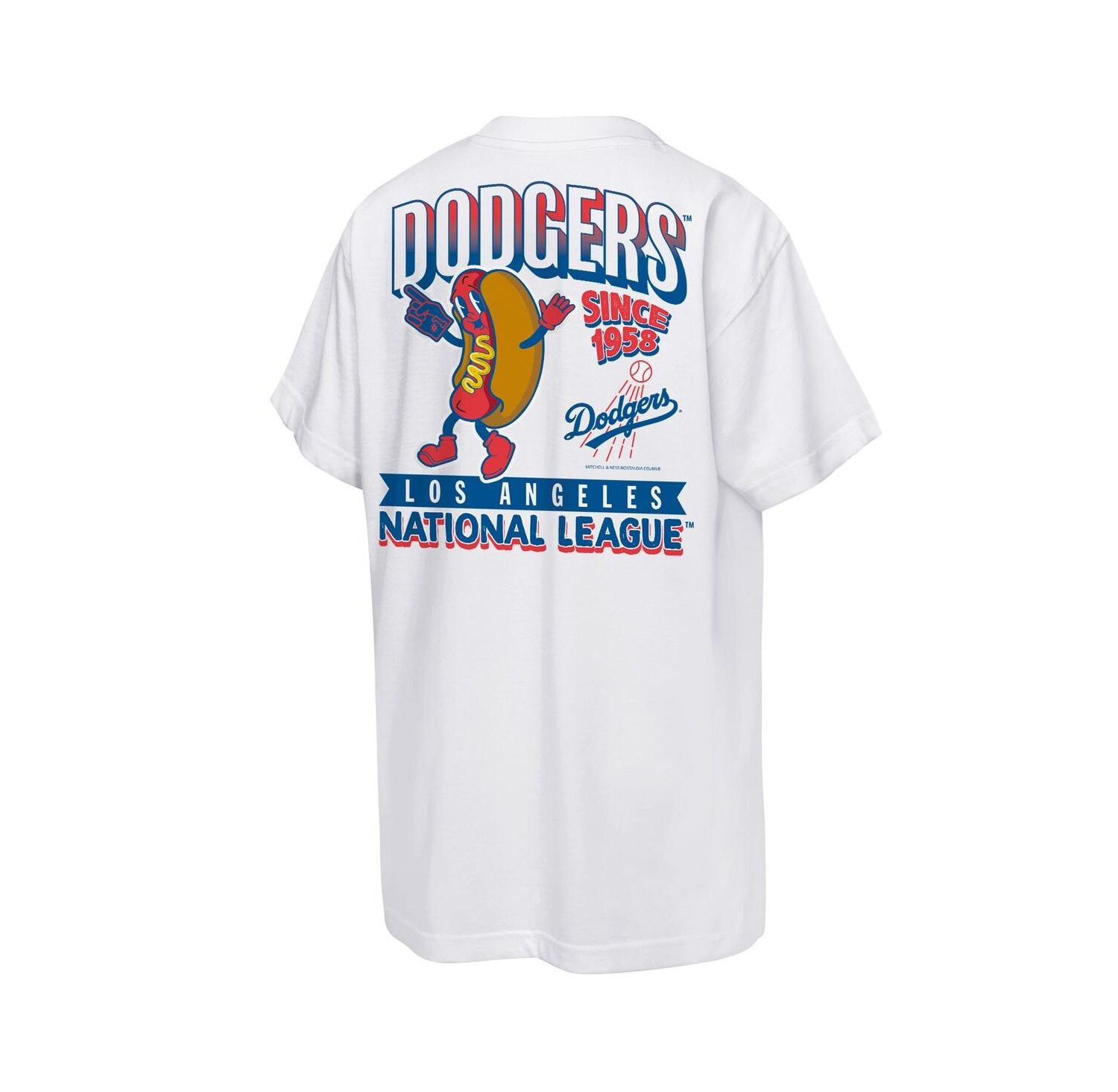 Big Boys and Girls White Los Angeles Dodgers Cooperstown Concession T-Shirt