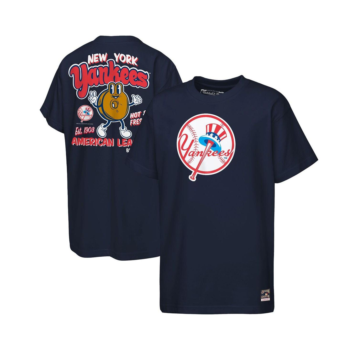 Big Boys and Girls Navy New York Yankees Cooperstown Concession T-Shirt