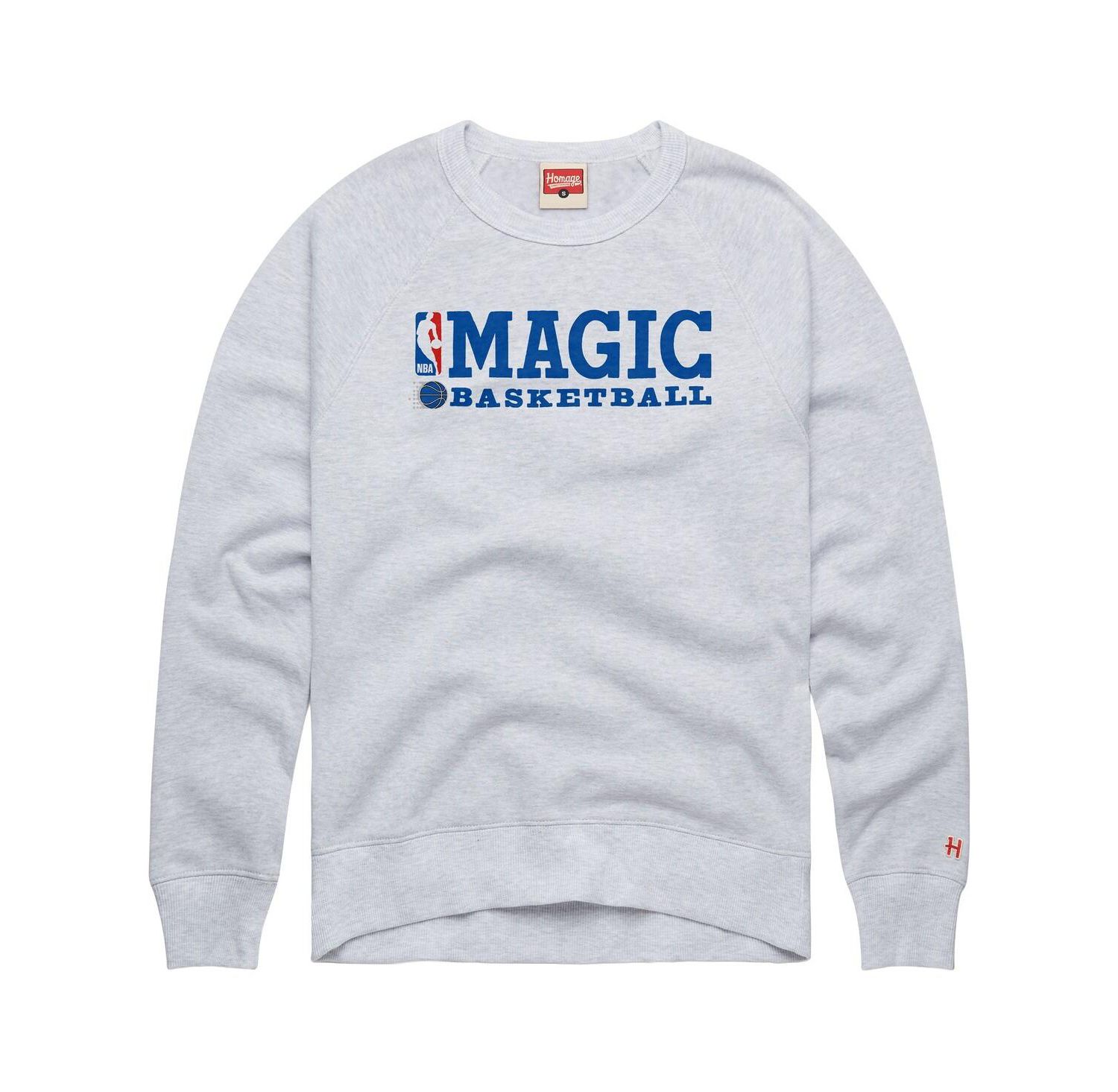 Men's and Women's Ash Orlando Magic Logoman Retro Tri-Blend Raglan Sweatshirt