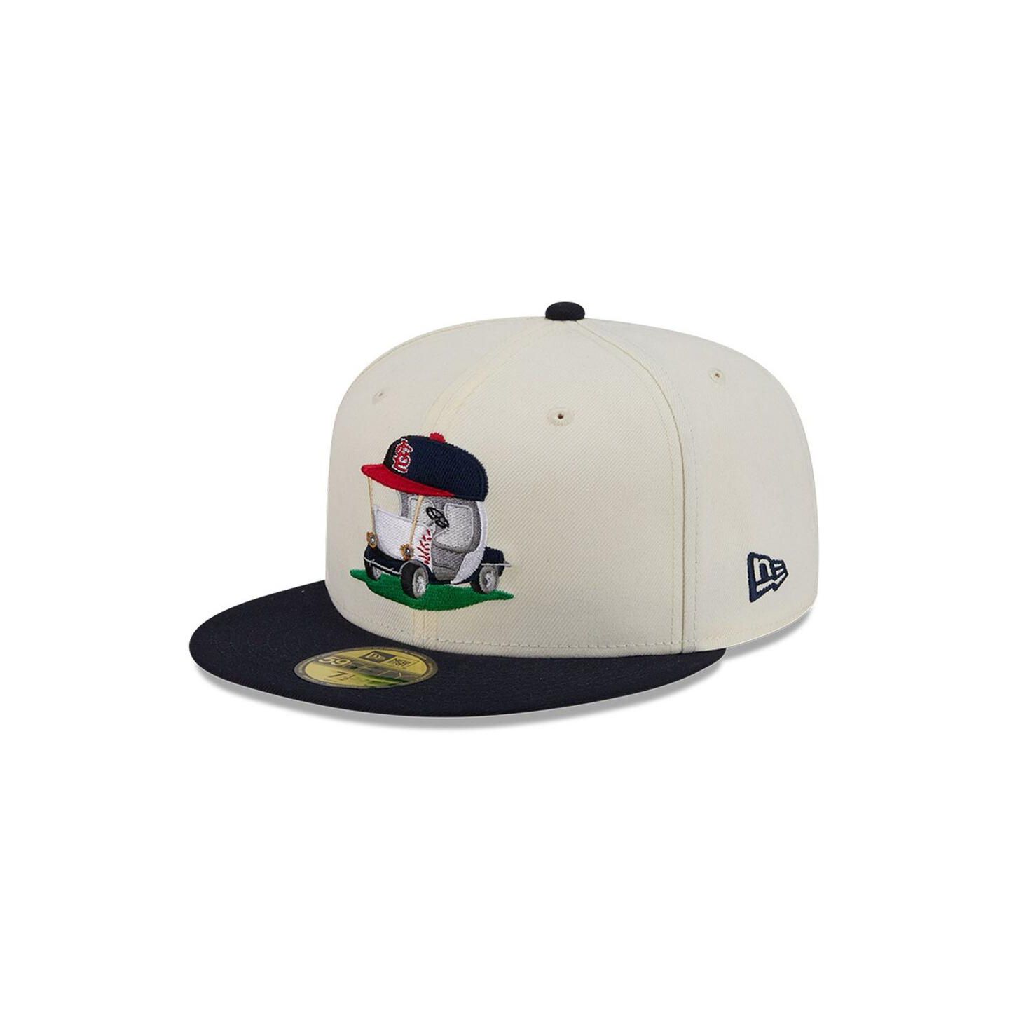 Мужская кепка New Era Cream/Navy St. Louis Cardinals Bullpen Cart 59FIFTY Fitted Hat — фото 3