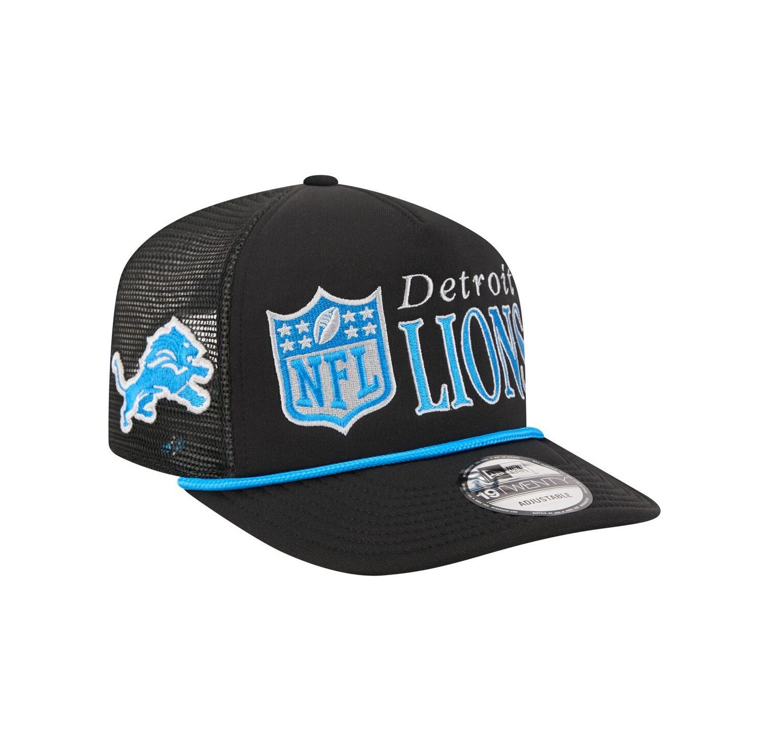 Men's Black Detroit Lions Throwback Foam 19TWENTY Adjustable Hat