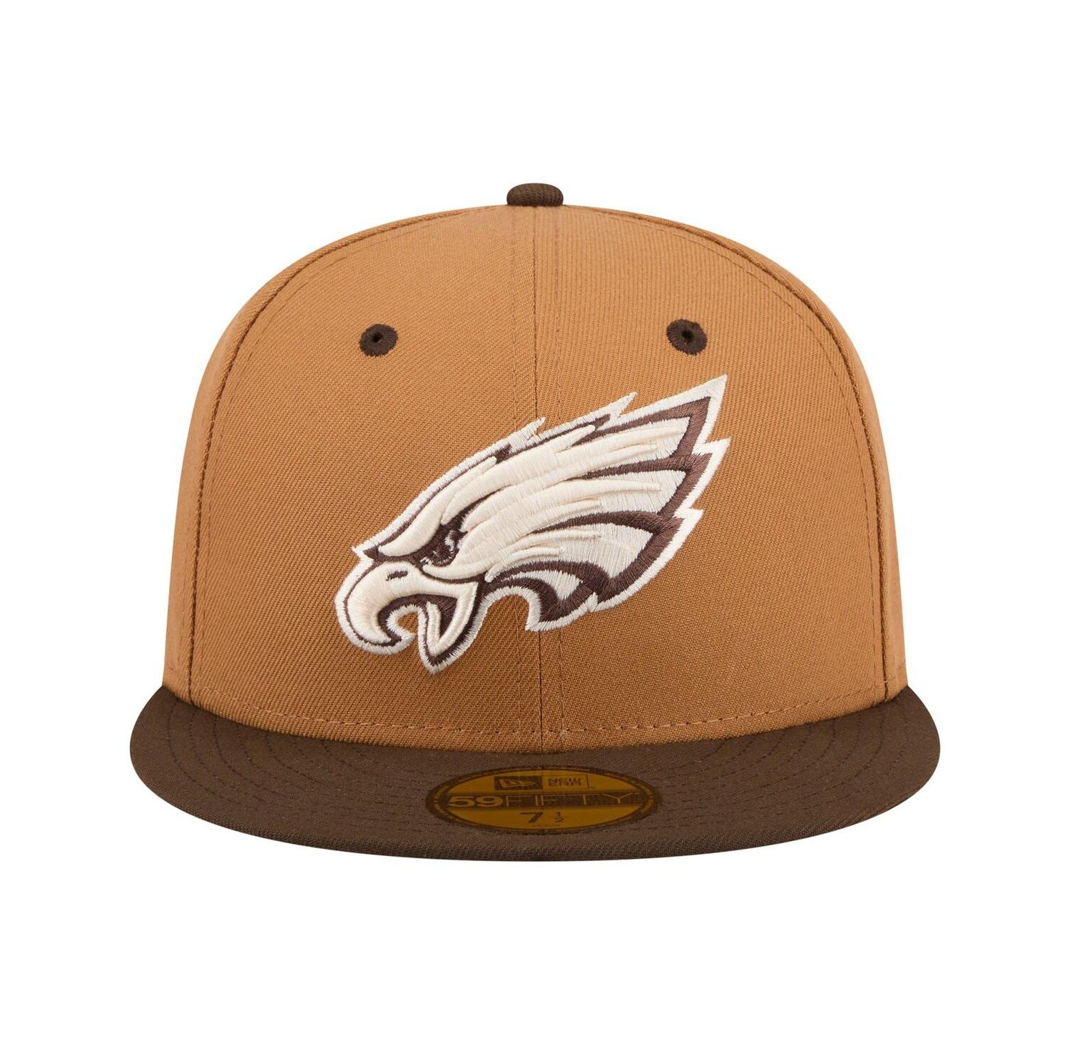Men's Light Brown/Dark Brown Philadelphia Eagles Two-Tone Walnut 59FIFTY Fitted Hat
