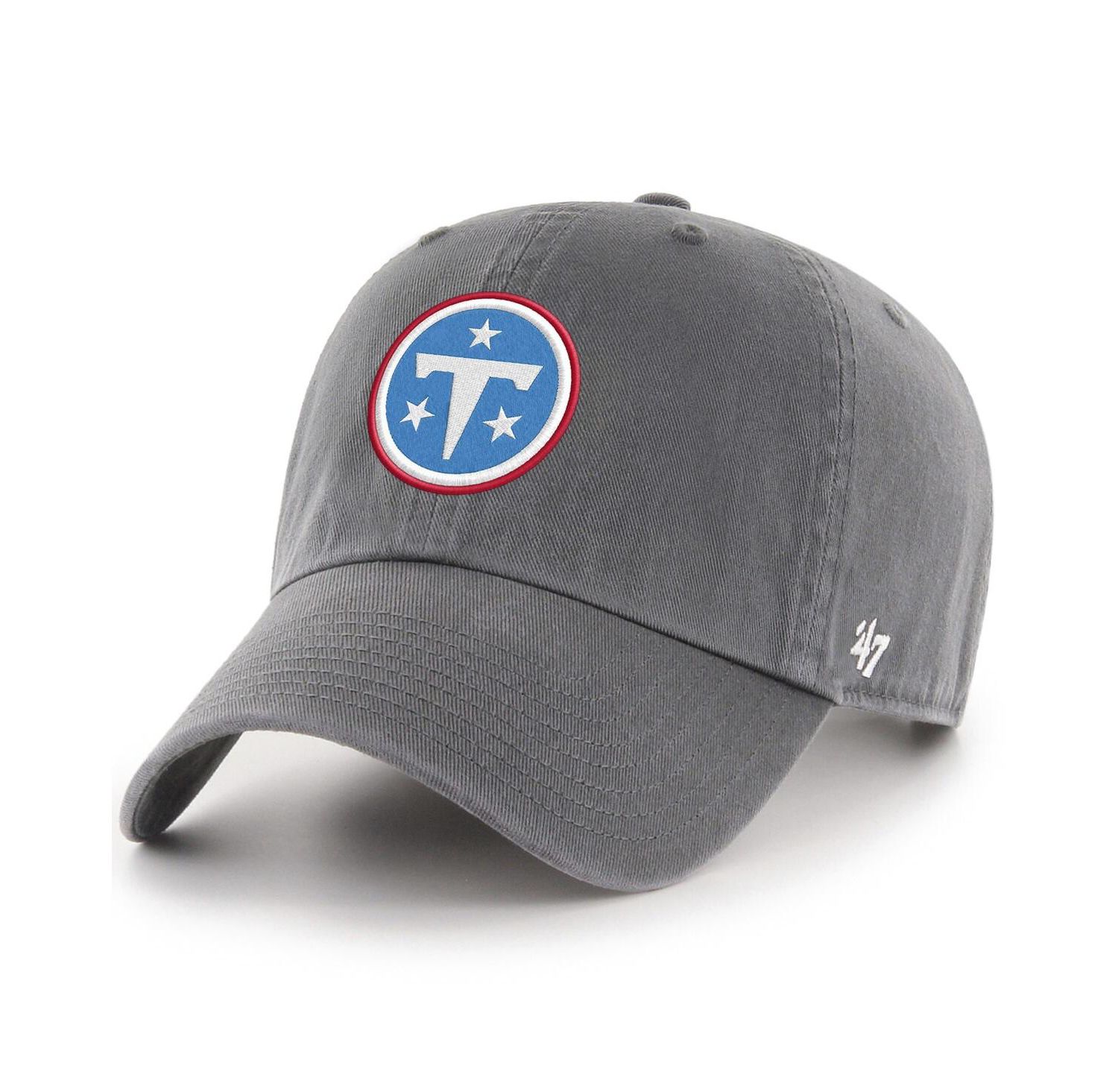 Men's Charcoal Tennessee Titans Primary Logo Clean Up Adjustable Hat