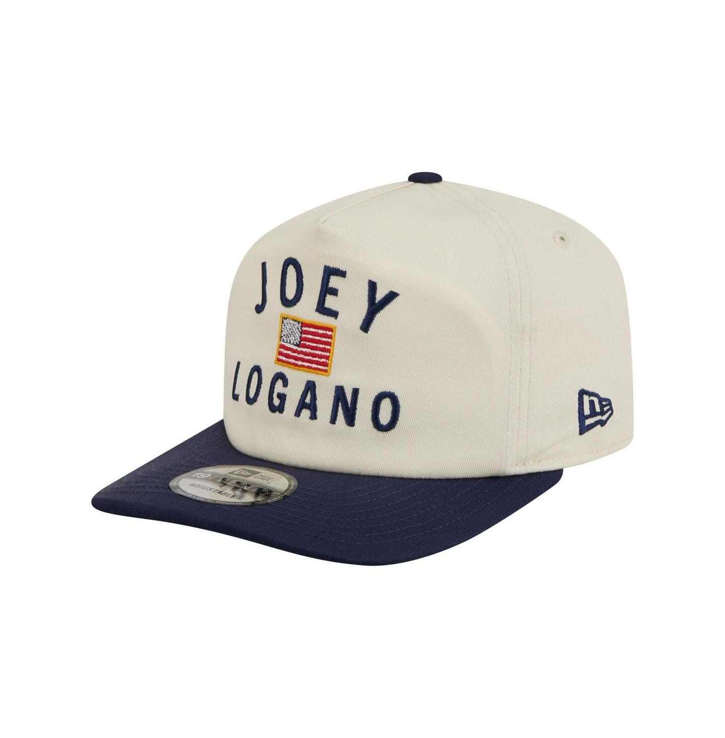 Мужская кепка New Era Cream/Navy Joey Logano Flag 19TWENTY Adjustable Hat — фото 3