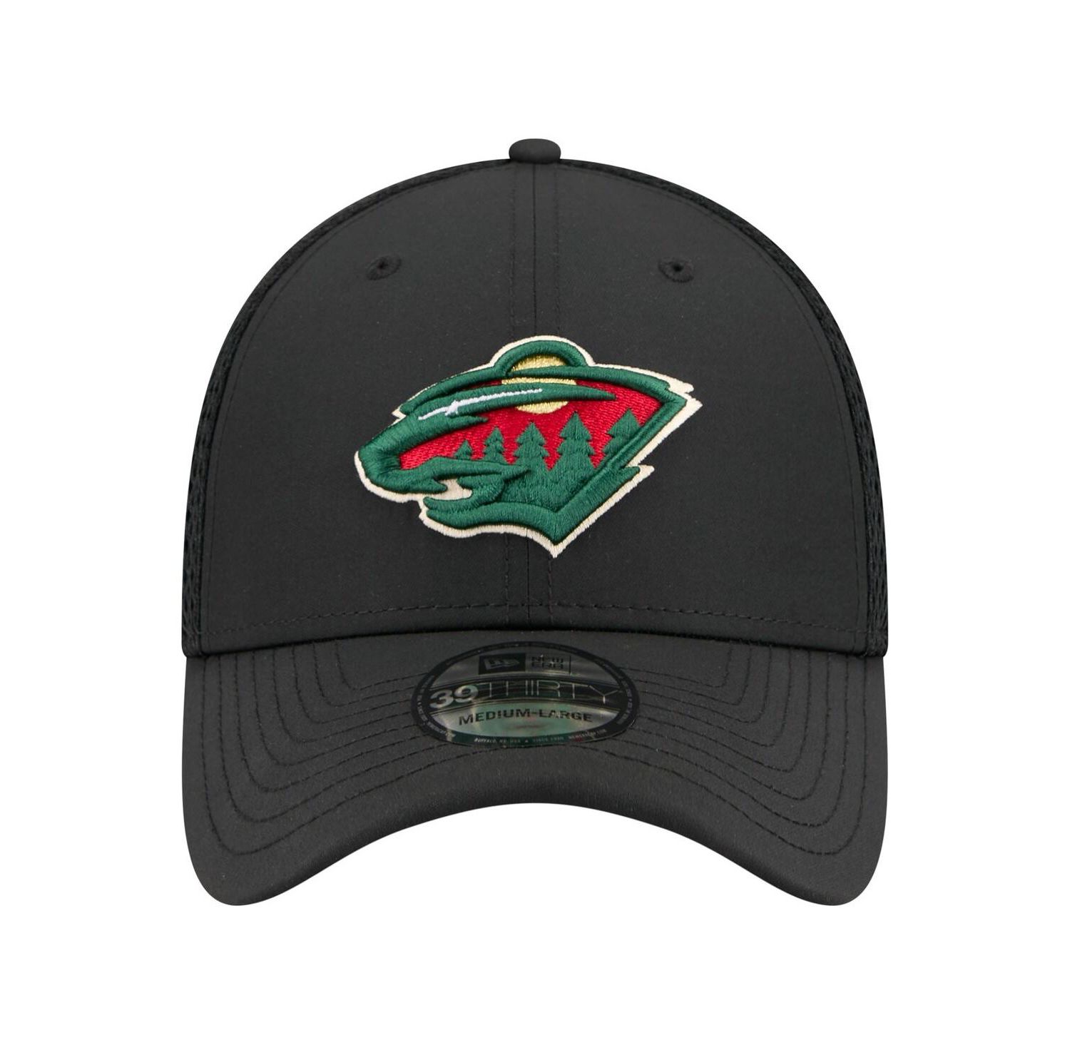 Men's Black Minnesota Wild Logo 39THIRTY Flex Hat