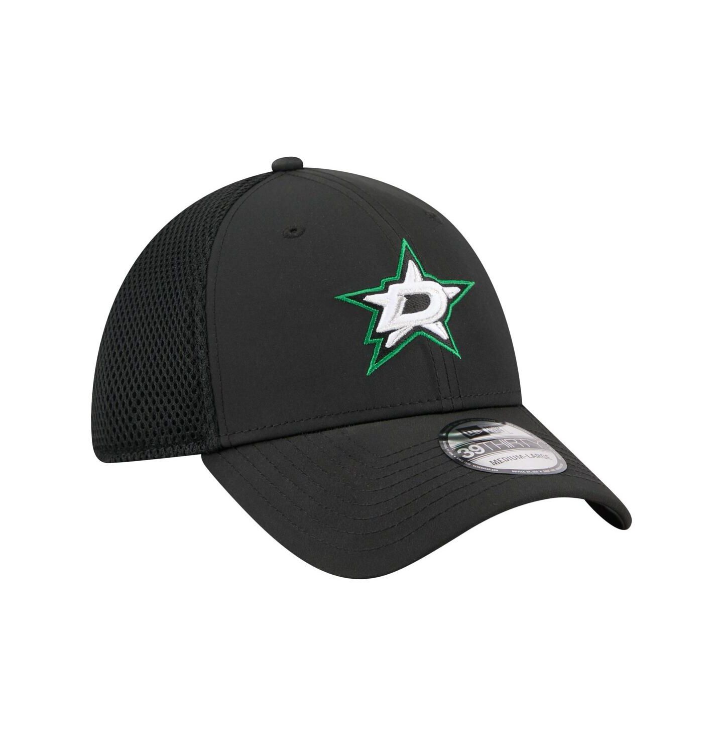 Мужская кепка New Era Black Dallas Stars Logo 39THIRTY Flex Hat — фото 3