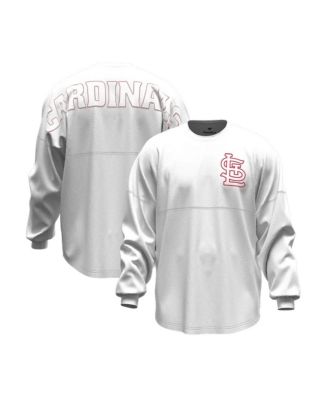 Women's White St. Louis Cardinals Baseball Stitch Spirit Jersey Long Sleeve T-Shirt