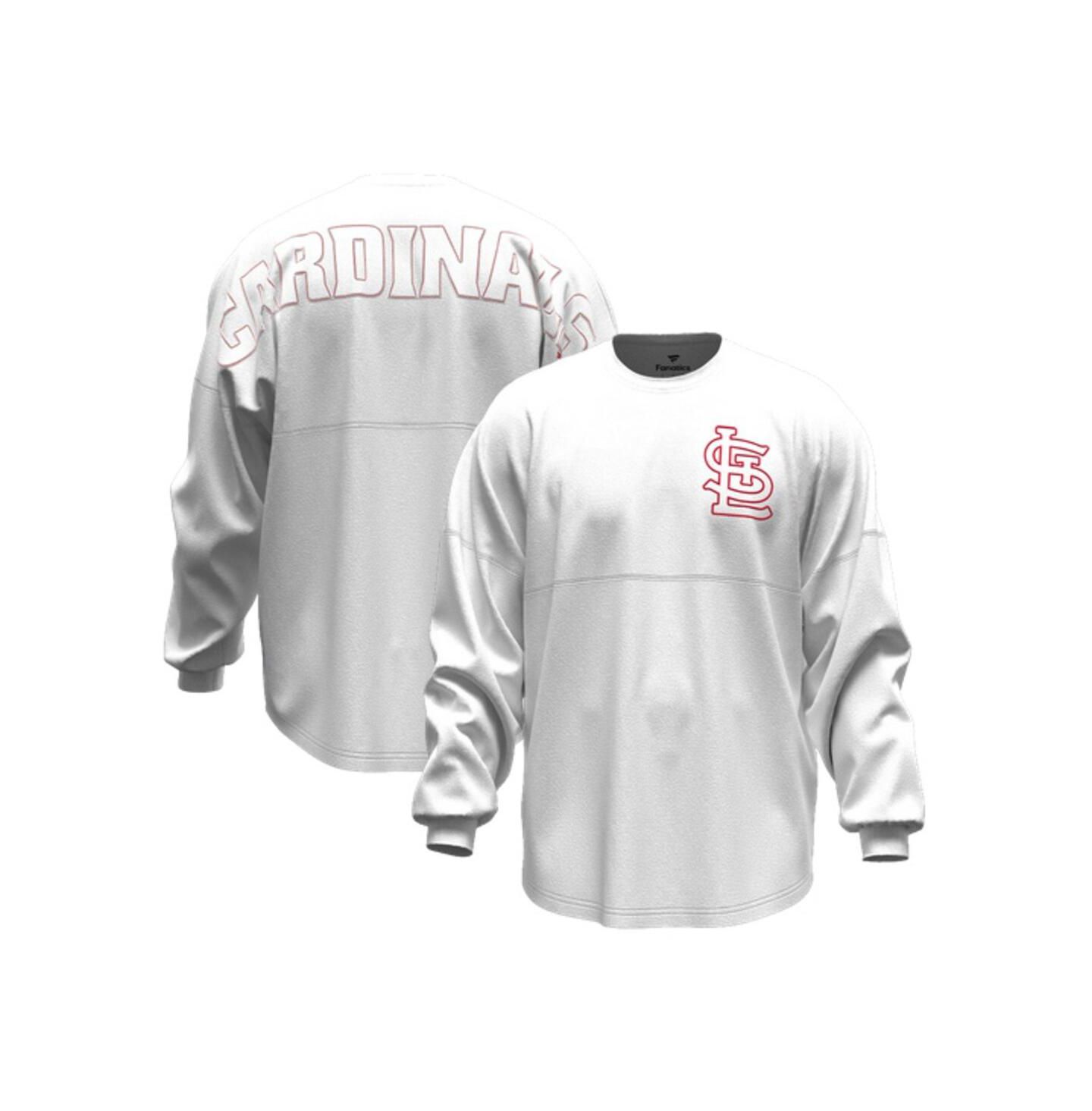 Женская футболка Fanatics White St. Louis Cardinals Baseball Stitch Spirit Jersey Long Sleeve — фото 1