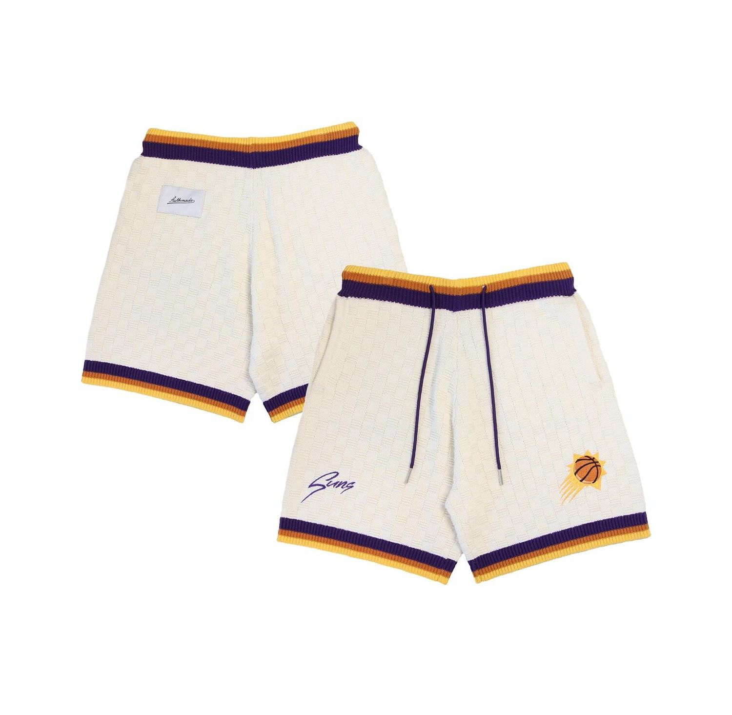 Men's and Women's Cream Phoenix Suns Solar Flare Premium Knit Shorts