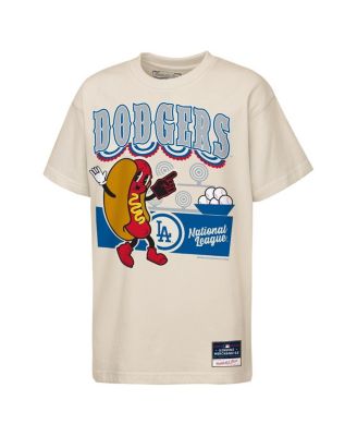Big Boys and Girls Cream Los Angeles Dodgers Step Back Up Mascot T-Shirt