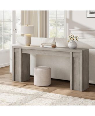 Extra Long Narrow Console Table, Farmhouse Sofa Table for Entryway or Behind Couch, Engineered Wood Hallway Accent Table