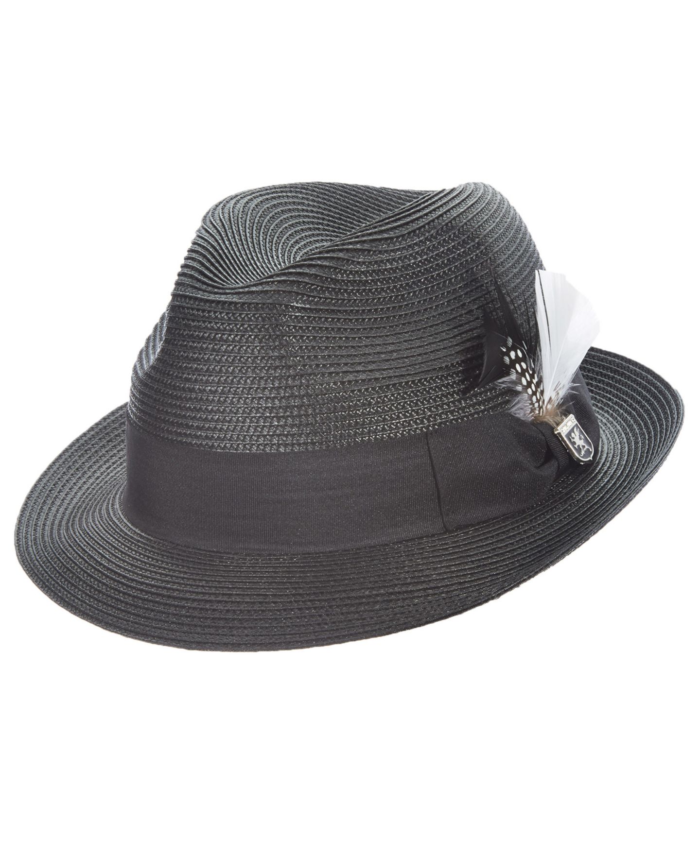 Мужской головной убор Stacy Adams Polybriad Pinch Front Hat, цвет: Чёрный — фото 1