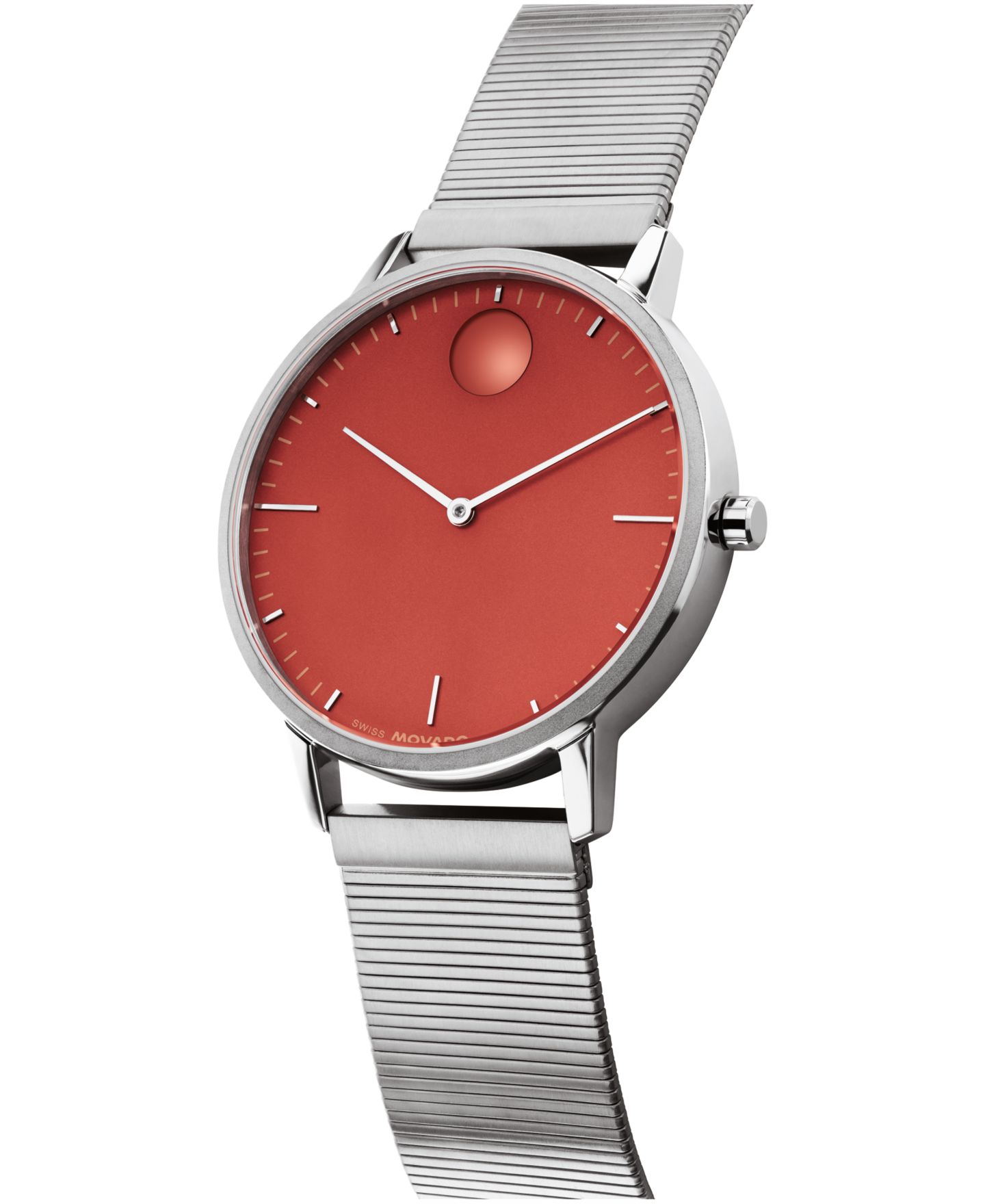 Часы Unisex Movado Face Swiss Quartz Stainless Steel Watch 41mm — фото 2