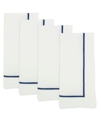 Embroidered Line Design Napkins, Set of 4