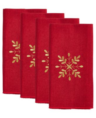 Snowflake Design Table Napkins, Set of 4