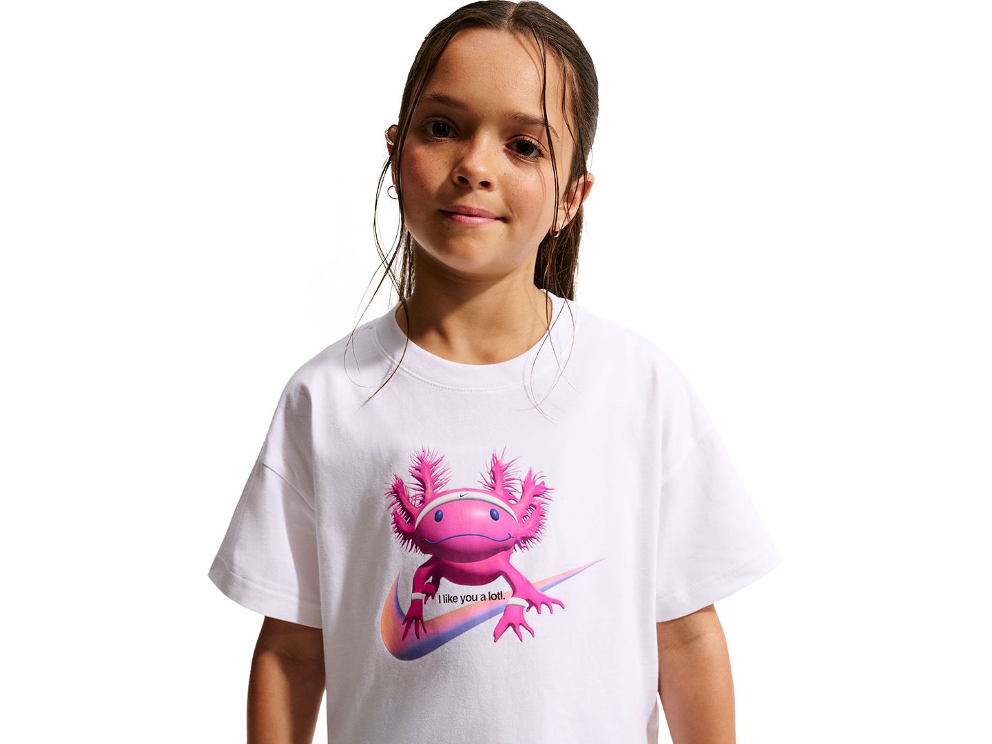 Футболка Nike Sportswear Boxy Short-Sleeve T-Shirt для девочек, цвет: Белый — фото 2