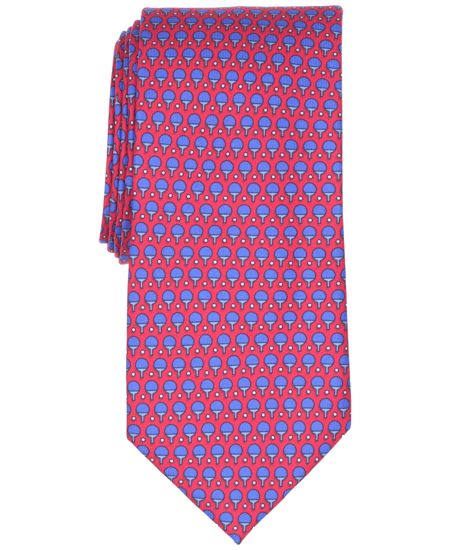 Men's Racket Classic Neat Pattern Silk Tie