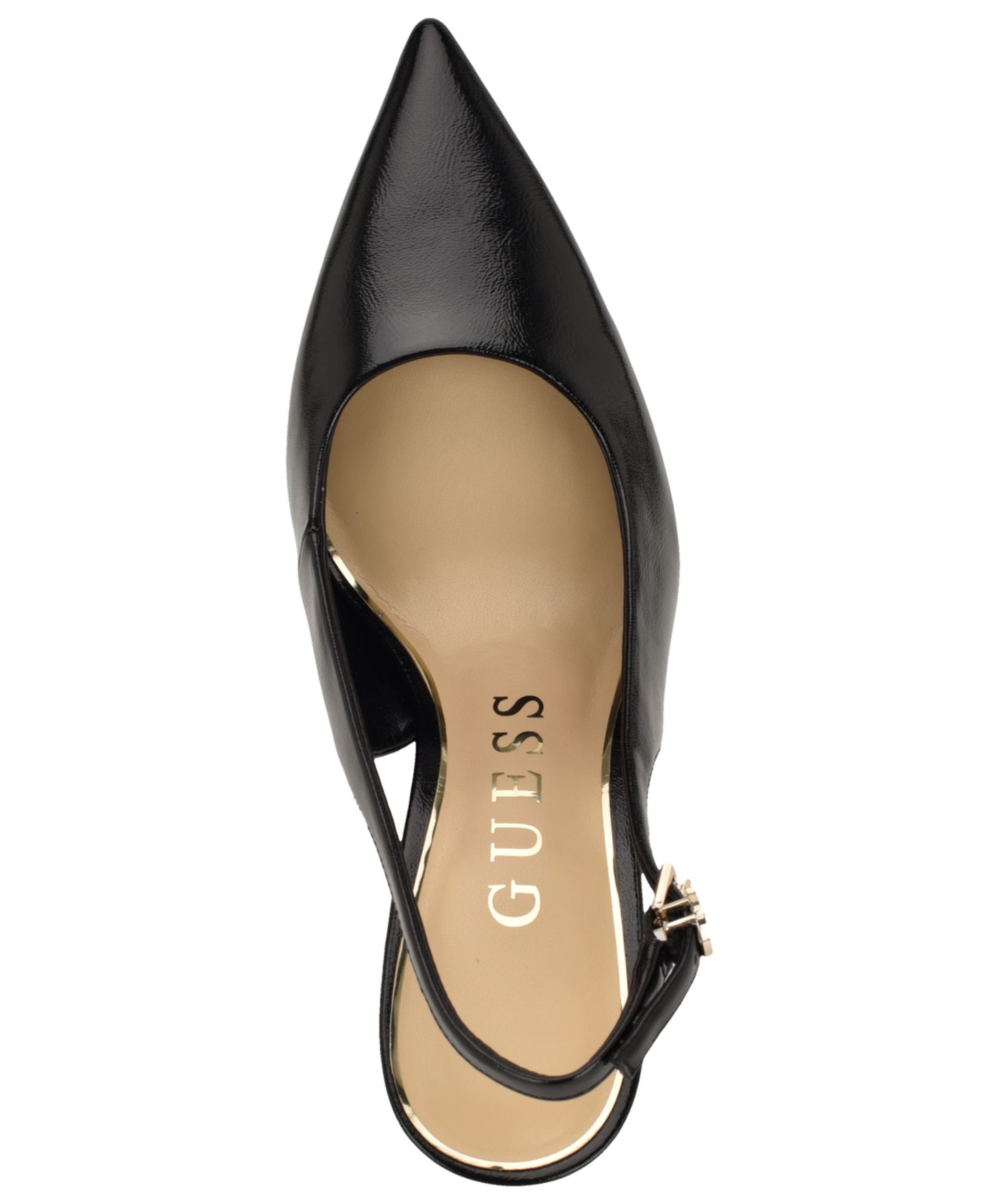 Женские туфли GUESS Princelsa Pointed Toe Slingback Pumps, цвет: Чёрный лаковый — фото 4