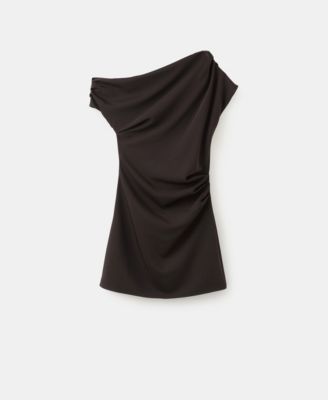 navy blue dress for baby girl Asymmetrical pleated dress - Women main image 1