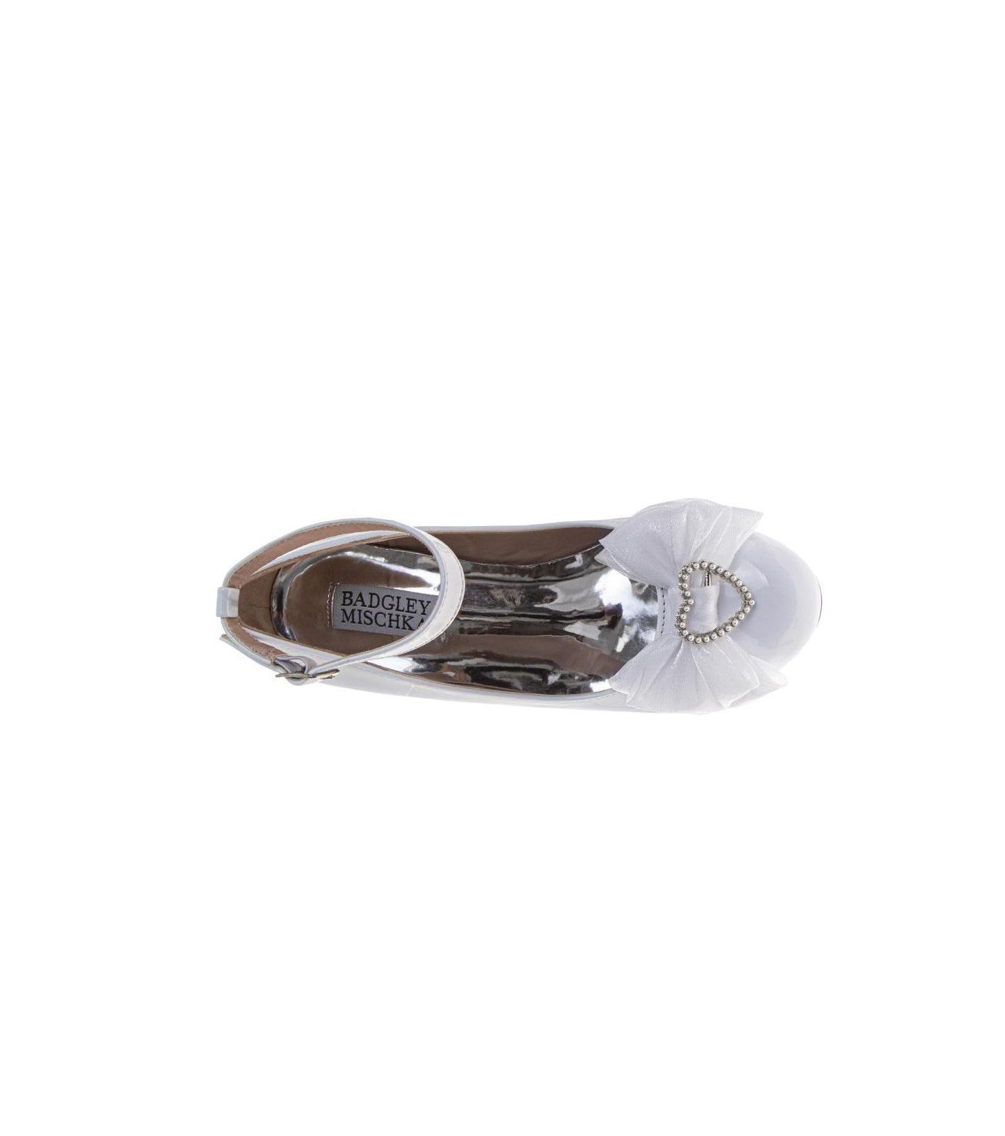 Туфли Badgley Mischka Double Ankle Strap Dress Shoes. для девочек, цвет: Белый лаковый — фото 5