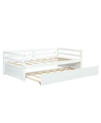 Twin Size Wooden Slat Trundle Platform