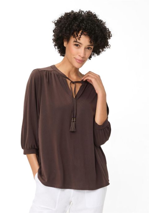 Женская футболка Olsen Solid Tunic, цвет: Тёмный коричневый