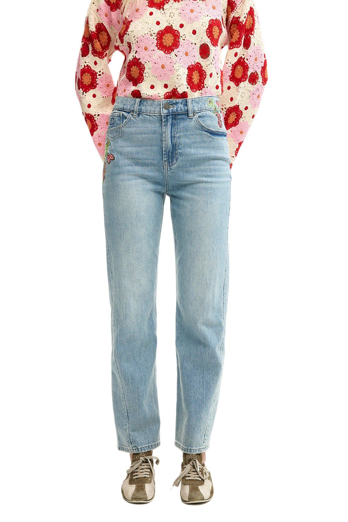 Desigual Women's Straight floral jeans view 1 — MAYCSS fashion products