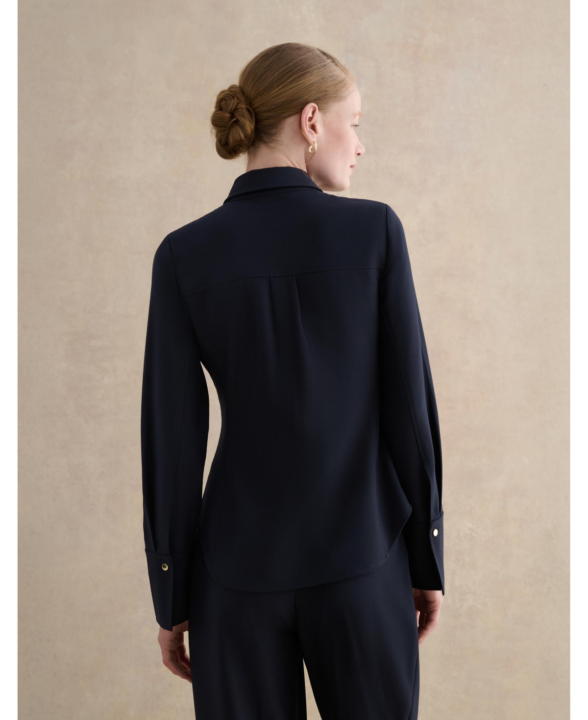 Hobbs London Women's Dannie Cinched-Waist Collard Shirt