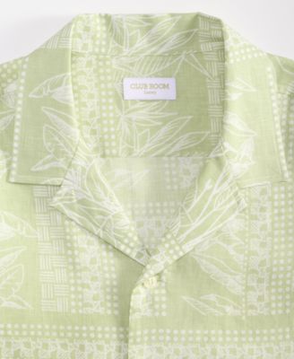 Club Room Men's Tropical Row Camp Collar Linen Short Sleeve Shirt