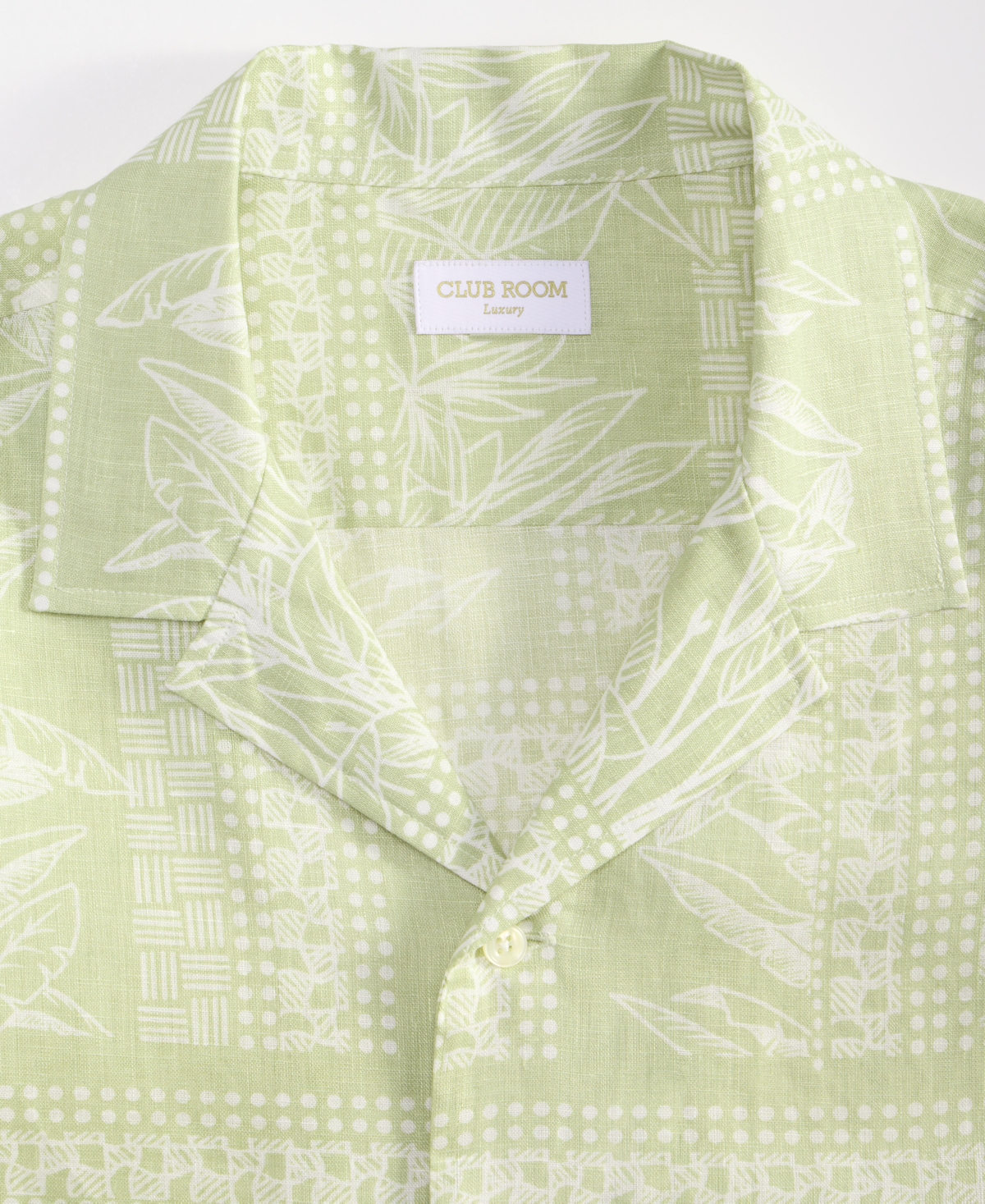 Club Room Men's Tropical Row Camp Collar Linen Short Sleeve Shirt, Macy's Exclusive - Print