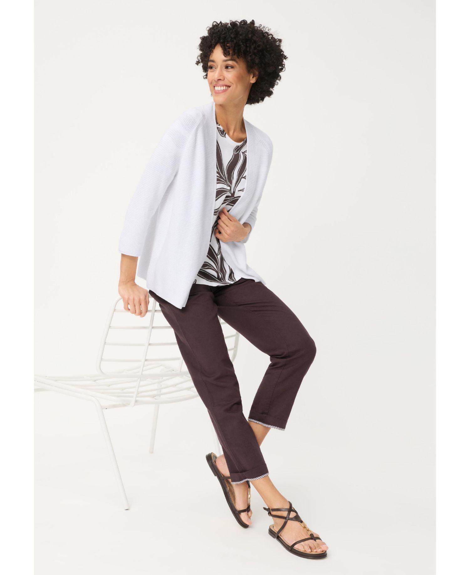 Women's Rib Knit Open Front Cardigan