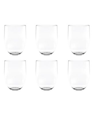 Quatro Acrylic Stemless Wine Glasses, Set of 6