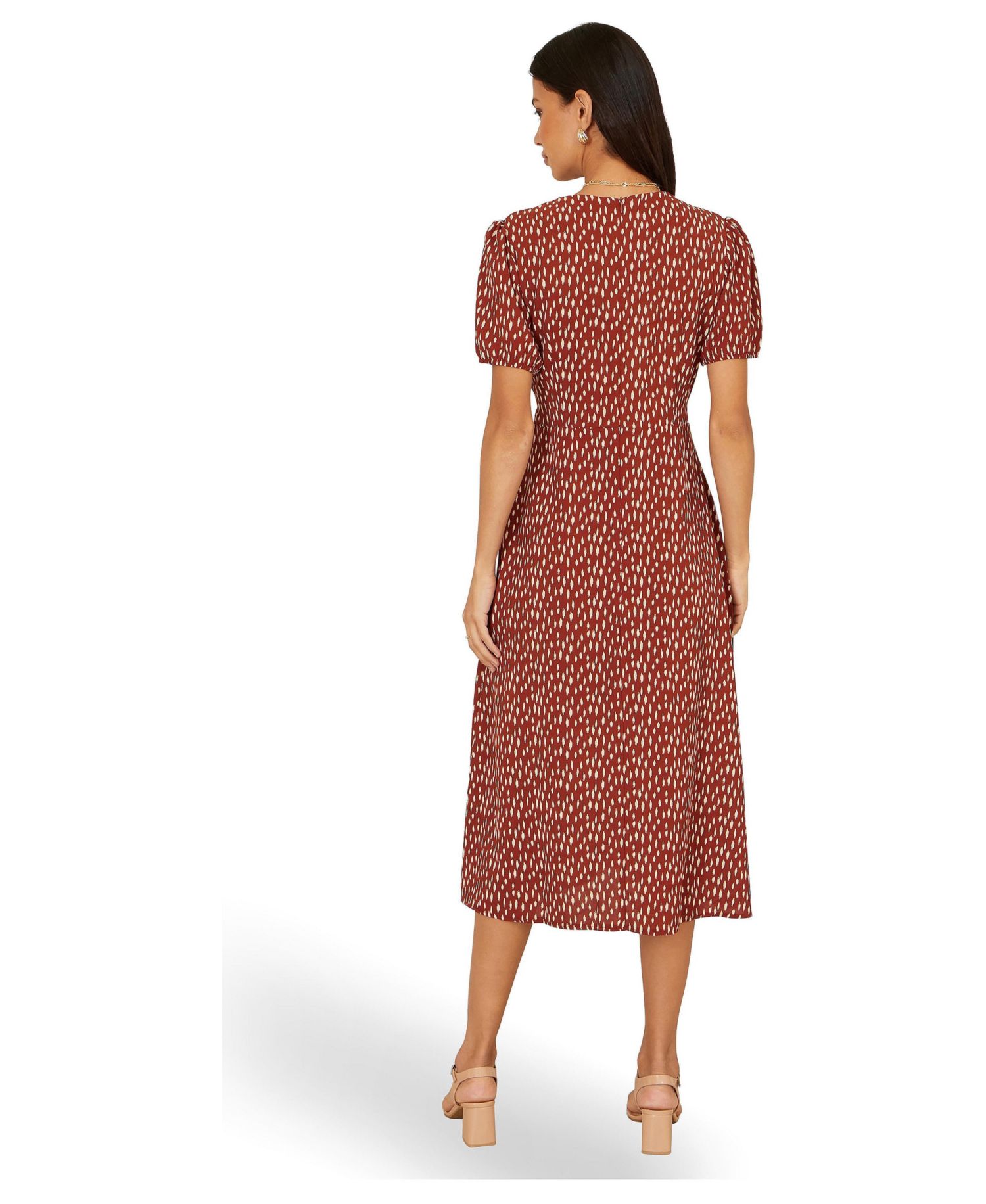 Women's Spot Wrap Midi Dress