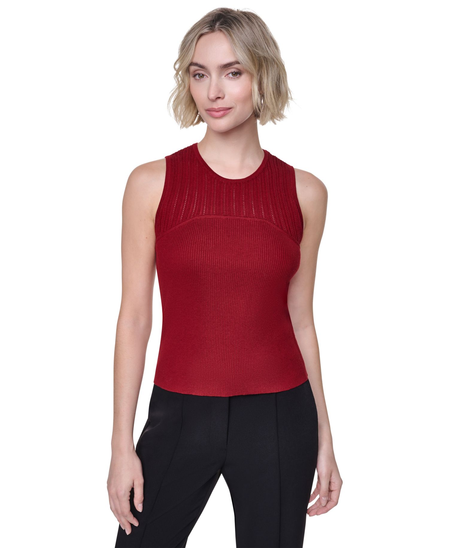 Women's Yoke Detail Sleeveless Sweater