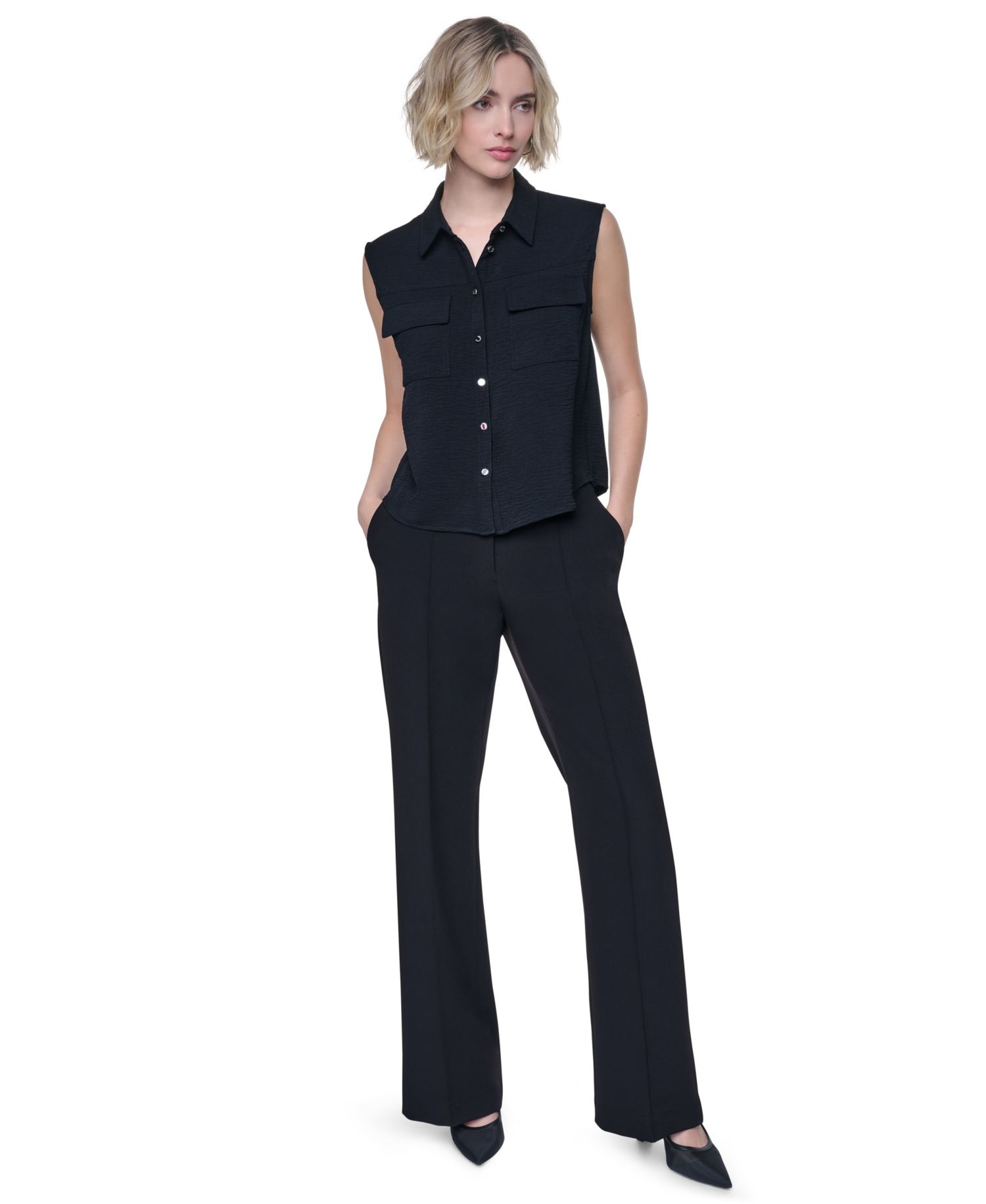 Women's Washer Collared Top