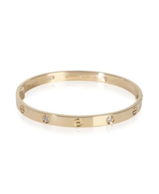 Yellow Gold Diamond Love Single Screw Closure Bracelet