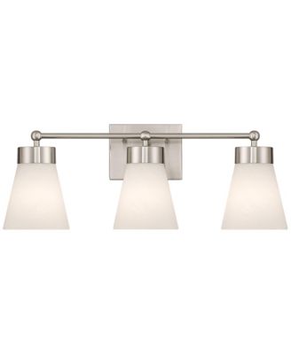 Hemingway 22" Wide Brushed Nickel and Cloud Glass 3-Light Bath Light
