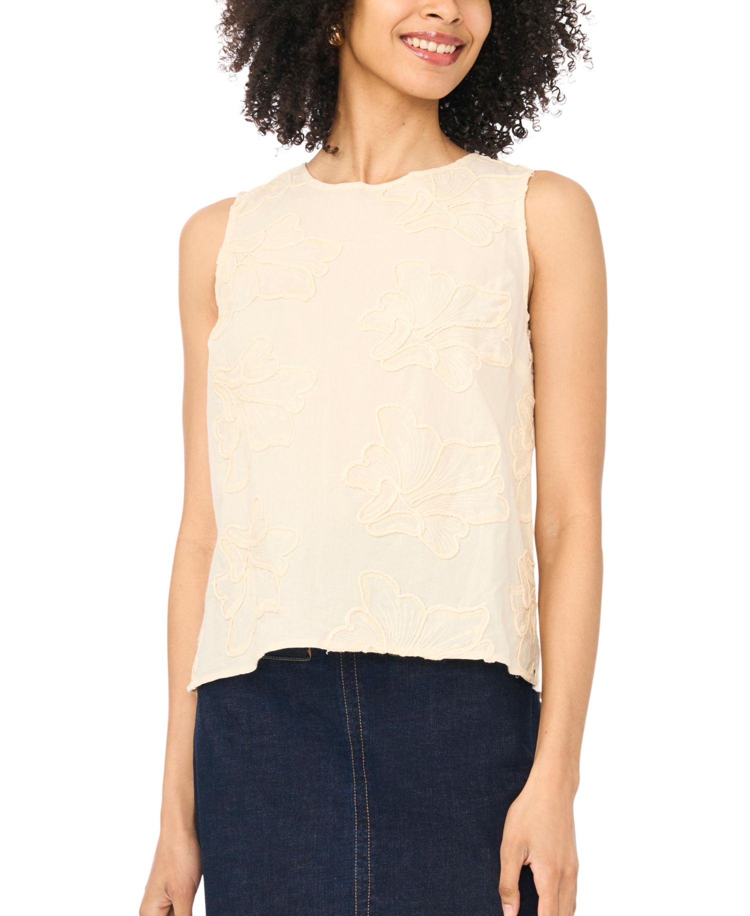 Women's Crewneck Boxy Cotton Tank Top