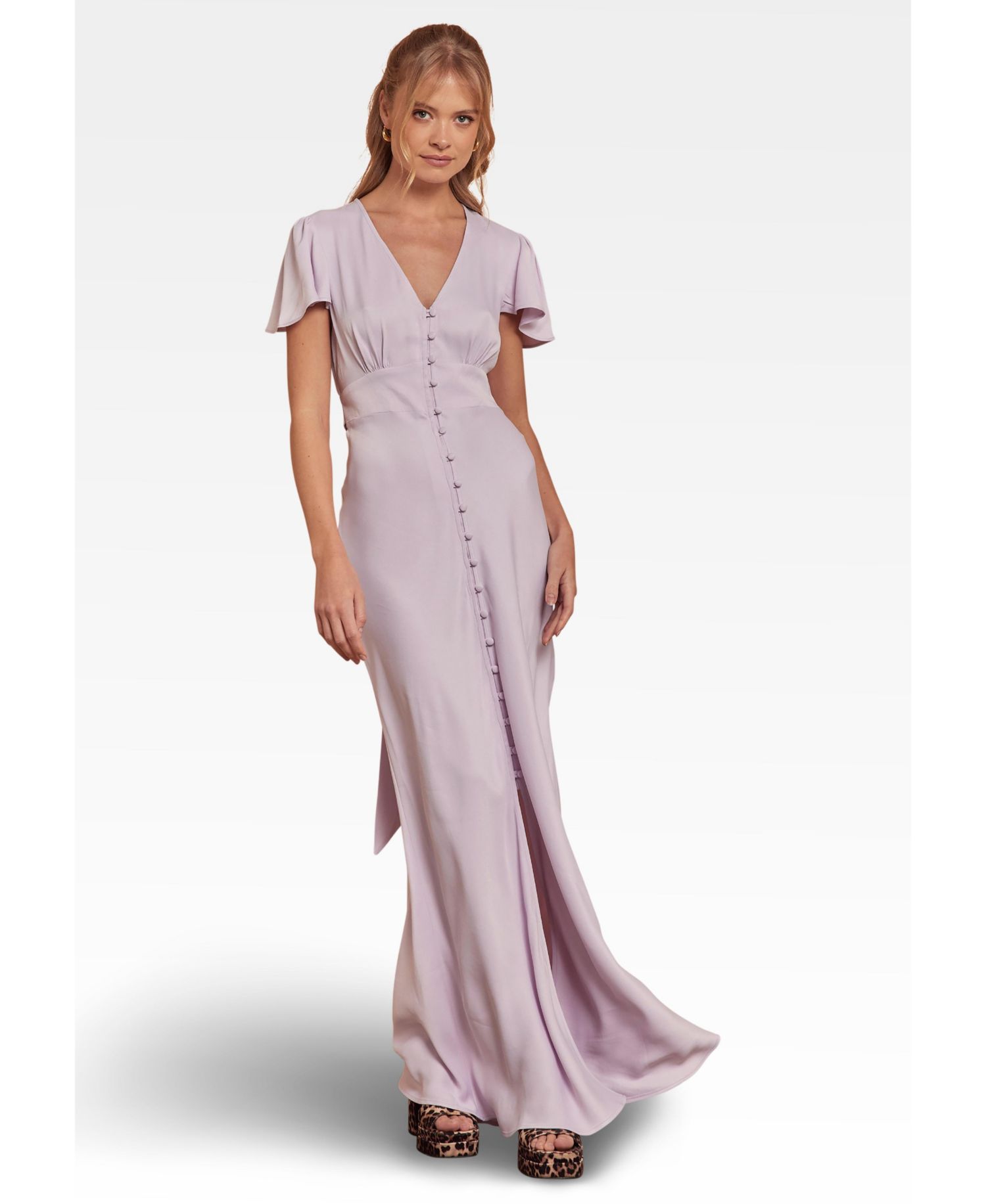 Women's Chelsea Satin V-Neck Bridesmaid Dress